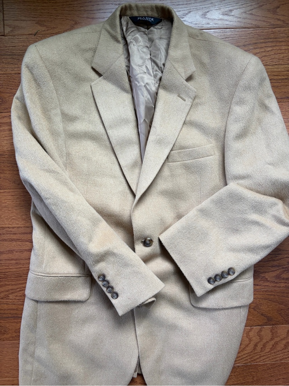 Mens 40R 100% camel hair light tan sports jacket